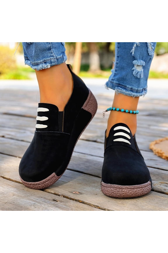 Women's Retro Casual Mules – New Style with Solid Color, Round Toe, Lace Detailing, Wedge Heel and Platform Sole for Daily Fashion Wear