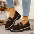 thumbnail image 1 of Wowcloth Women's Retro Loafers - Round Toe Square Heel with Platform Mid Heel for Casual Fashion Wear, 1 of 8