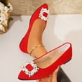 thumbnail image 1 of Wowcloth Women's Rhinestone Buckle Flat Sandals – Comfortable Low-Cut Slip-On for Casual Spring Summer Wear, 1 of 6
