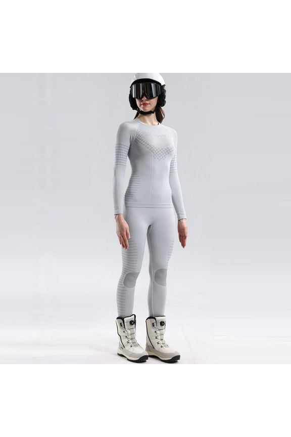 Women's Ski Base Layer Set - Thermal Compression Underwear Merino Wool Blend, Moisture Wicking Warm Long Johns for Snowboarding & Cold Weather