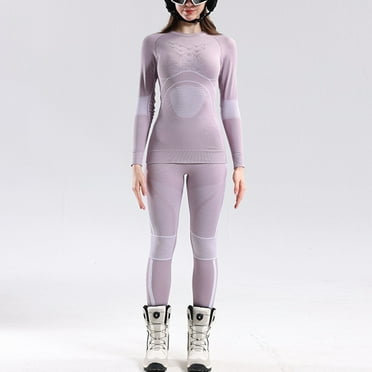 Wowcloth Women's Ski Base Layer Set - Thermal Compression Underwear Merino Wool Blend, Moisture Wicking Warm Long Johns for Snowboarding & Cold Weather