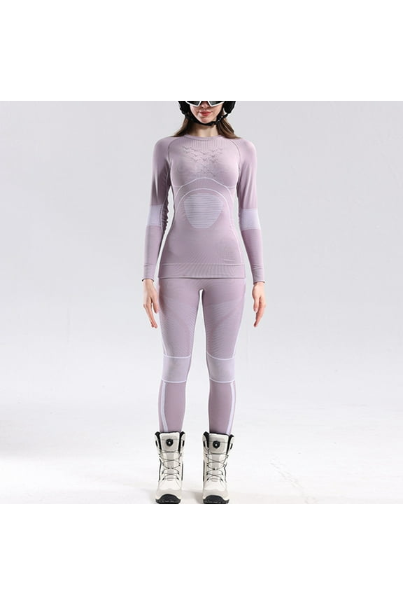Women's Ski Base Layer Set - Thermal Compression Underwear Merino Wool Blend, Moisture Wicking Warm Long Johns for Snowboarding & Cold Weather