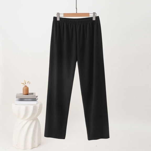 Wowcloth Women's Sleep Pants, Stylish Solid Color Casual with Elastic Waistband, Thickened Warm for Home and Lounge
