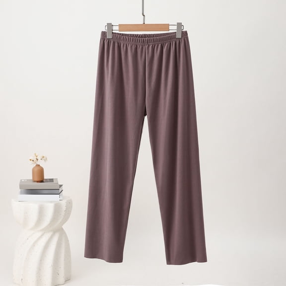 Wowcloth Women's Sleep Pants, Stylish Solid Color Casual with Elastic Waistband, Thickened Warm for Home and Lounge