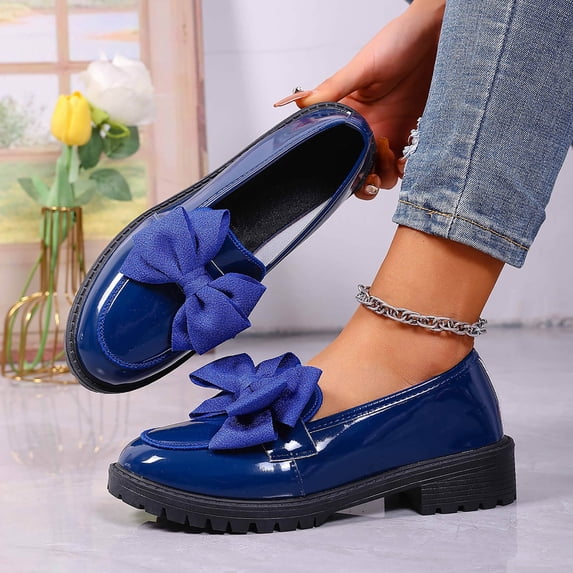Wowcloth Women's Slip-On Loafers – Fashion Casual Versatile Large Size with Thick Sole and British Style for Business and Casual Wear