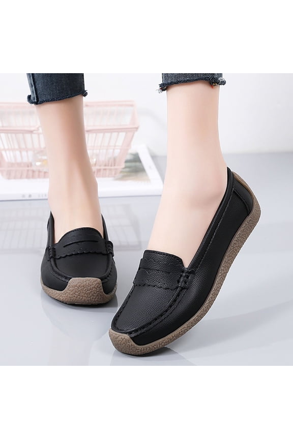 Women's Slip-On Sneakers - Lightweight Anti-Slip with Breathable Bean Shoes for Casual Comfort