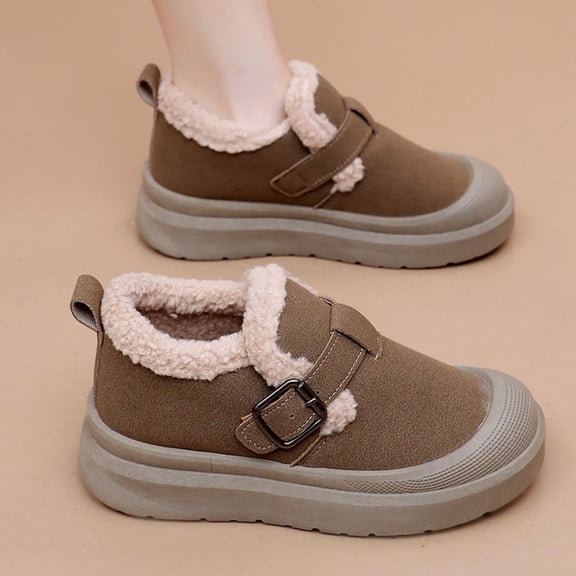 Wowcloth Women's Snow Boots – Slip-On with Fleece-Lined Warmth, Fashion Casual Plus Size Effect for Autumn Winter Trendy Wear