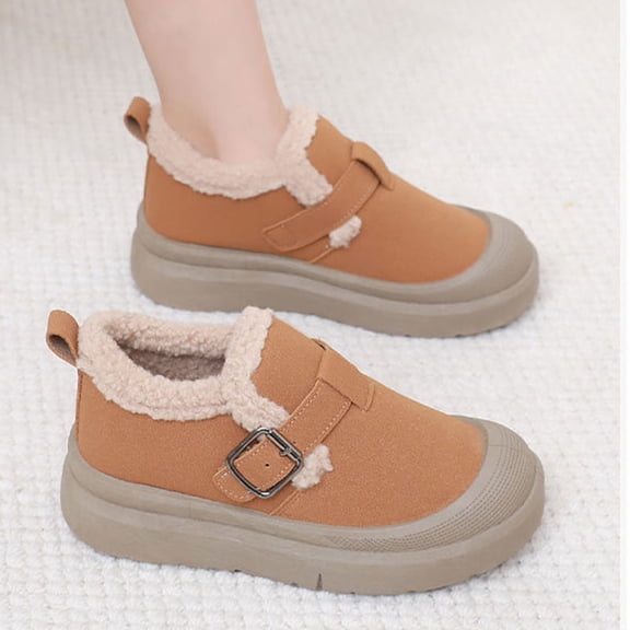 Wowcloth Women's Snow Boots – Slip-On with Fleece-Lined Warmth, Fashion Casual Plus Size Effect for Autumn Winter Trendy Wear