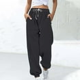 thumbnail image 1 of Wowcloth Women's Solid Color Waffle Knit Elastic Waist Corduroy Pants with Side Pockets - Comfortable and Stylish, 1 of 6