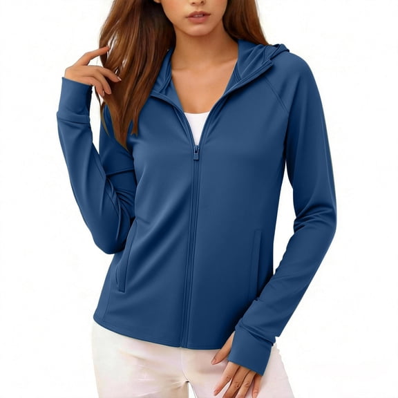 Wowcloth Women's Sport Hooded Top, Quick-Dry UV Protective Long Sleeve with Round Neck for Outdoor Activities and Daily Wear