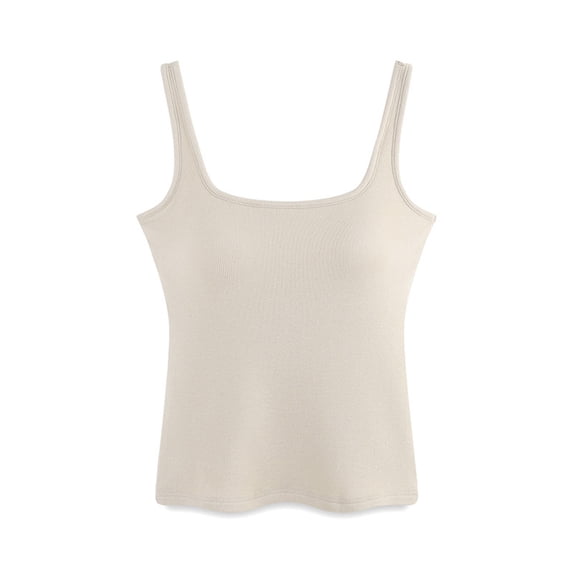 Wowcloth Women's Square Neck Camisole with Built-in Bra, Lightweight and Breathable, Solid Color Summer Sleepwear for Lounge and Layering