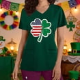 thumbnail image 1 of Wowcloth Women's St. Patrick's Day Print Casual Top, Loose Fit V-Neck Short Sleeve with Pocket for Work and Daily Wear, 1 of 5