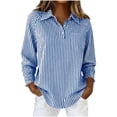 thumbnail image 1 of Wowcloth Women's Striped Button-Up Blouse, Classic Fashion Collar, Office Wear Shirt for Professional and Daily Use, 1 of 9