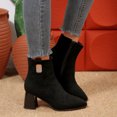thumbnail image 1 of Wowcloth Women's Suede Rhinestone Ankle Boots - Pointed Toe Mid Heel Chunky Heel Winter Boots for Versatile Outfits, 1 of 8
