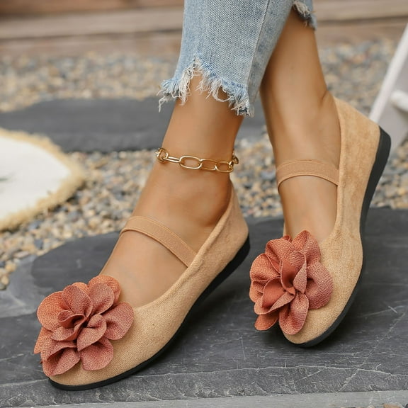 Wowcloth Women's Summer Casual Sandals – French Retro Floral Flat Heel with Hollow Out Design for Beachwear and Outdoor Leisure,Plus Size