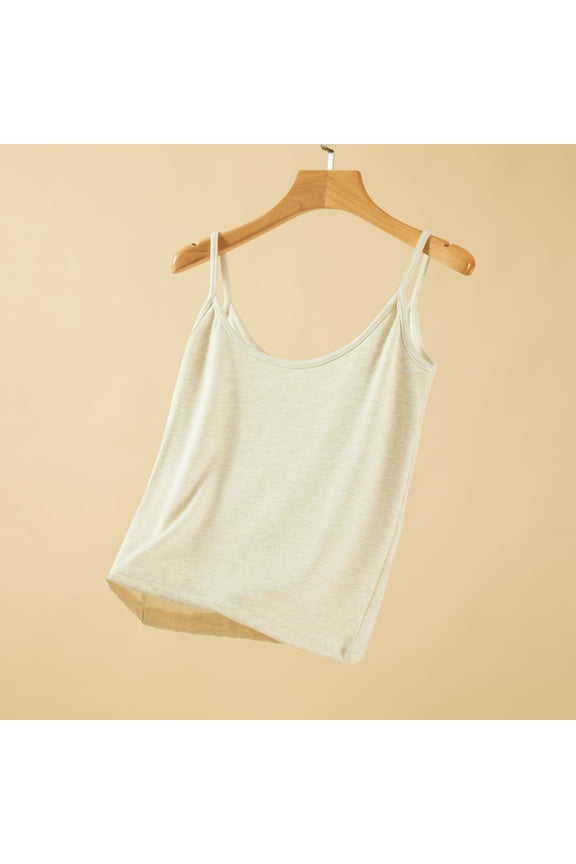 Women's Thermal Fleece Lined Camisole, Round Neck Sleeveless, Warm Base Layer Top for Autumn Winter Layering and Daily Wear