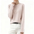 thumbnail image 1 of Wowcloth Women's Velvet Button-Up Stand Collar Long Sleeve Blouse, Loose Fit Slimming Design, Versatile for Casual Daily Wear, 1 of 7