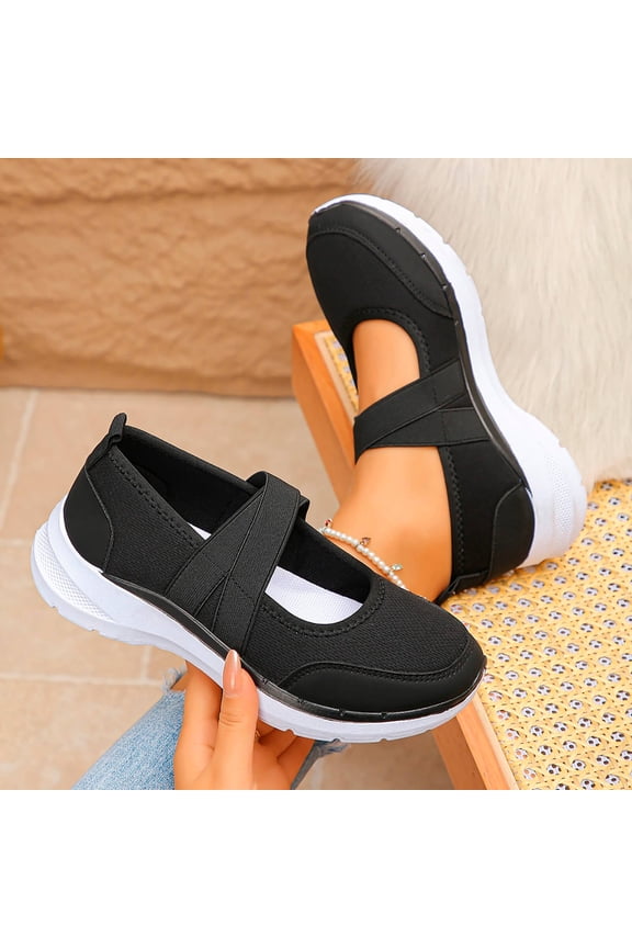 Women's Wedge Heel Slip-On Shoes – Breathable Mesh Low-Cut Comfortable Casual Fashion Footwear for Everyday Wear