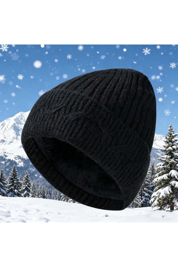 Women's Winter Fleece Beanie Hat, Warm Thermal Ear Protection, Soft Knit Cold Weather Accessory