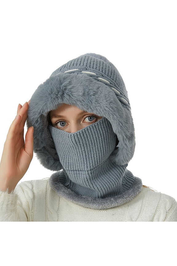Women's Winter Scarf-Balaclava Knit Hat, Cozy Warm, Neck Warmer Cold Weather Accessories