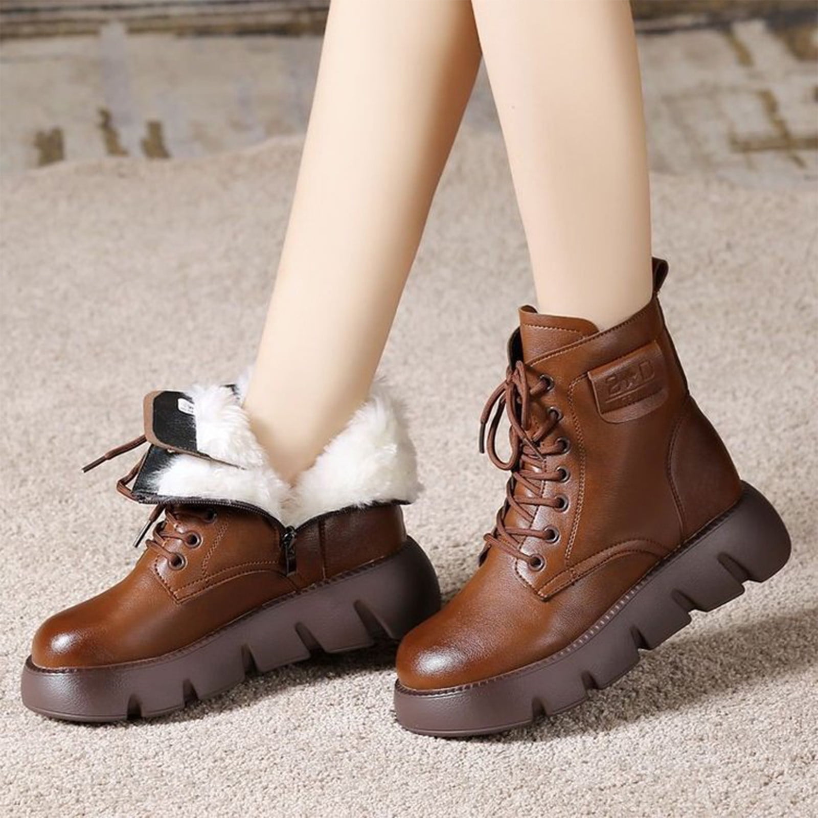 Wowcloth Women's Winter Short Boots – Thickened Sole & Fleece