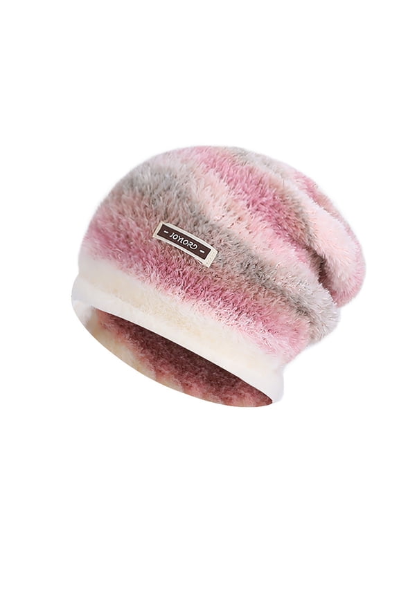 Women's Winter Warm Hat, Stylish Gradient Knit Design, Cold-Proof Outdoor Ear Protection for Hiking and Daily Use