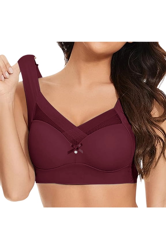 Women's Wireless Camisole Bra with Bow Lace, Lightweight and Side Support for Daily Wear