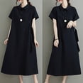 thumbnail image 1 of Wowcloth Womens Casual Summer Cotton Linen Dresses Midi Flowy Beach Dress Short Sleeve Ruffled Shift Dress Loose Sundress, 1 of 8