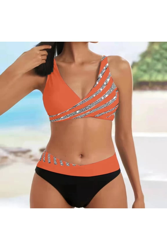 Womens Swimsuits Summer Women's Print Swimsuit Fashion Swimwear Beachwear Bikini Siamese