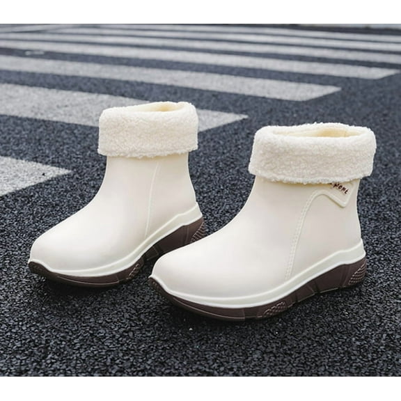 Wowen Rain Boots Slip On Antislip Rubber Waterproof Ankle Boots Rain Shoes