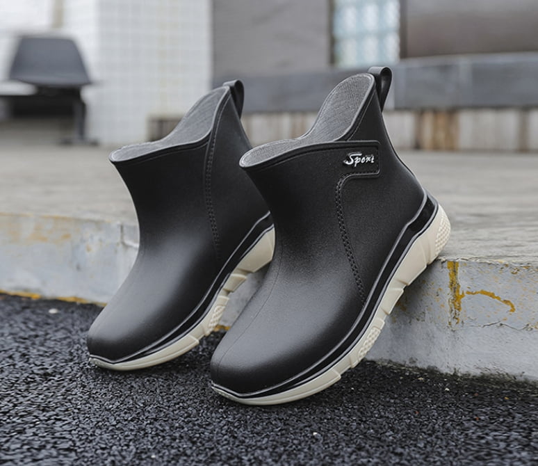 Wowen Rain Boots Slip On Antislip Rubber Waterproof Ankle Boots Rain Shoes