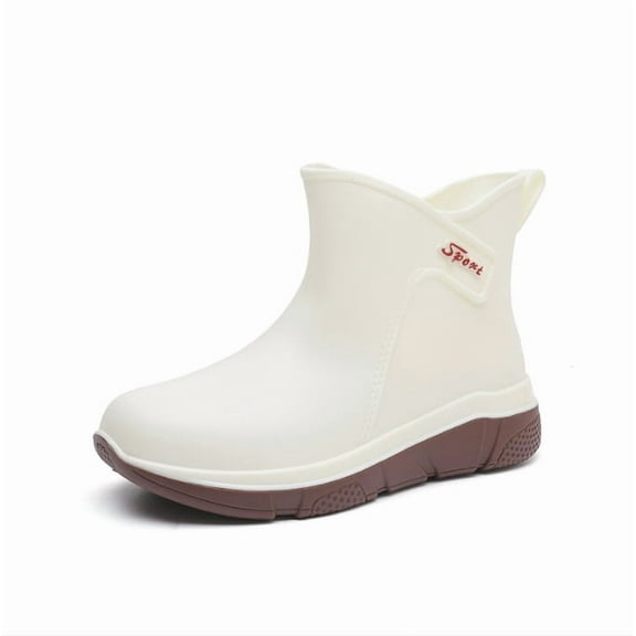 Wowen Rain Boots Slip On Antislip Rubber Waterproof Ankle Boots Rain Shoes