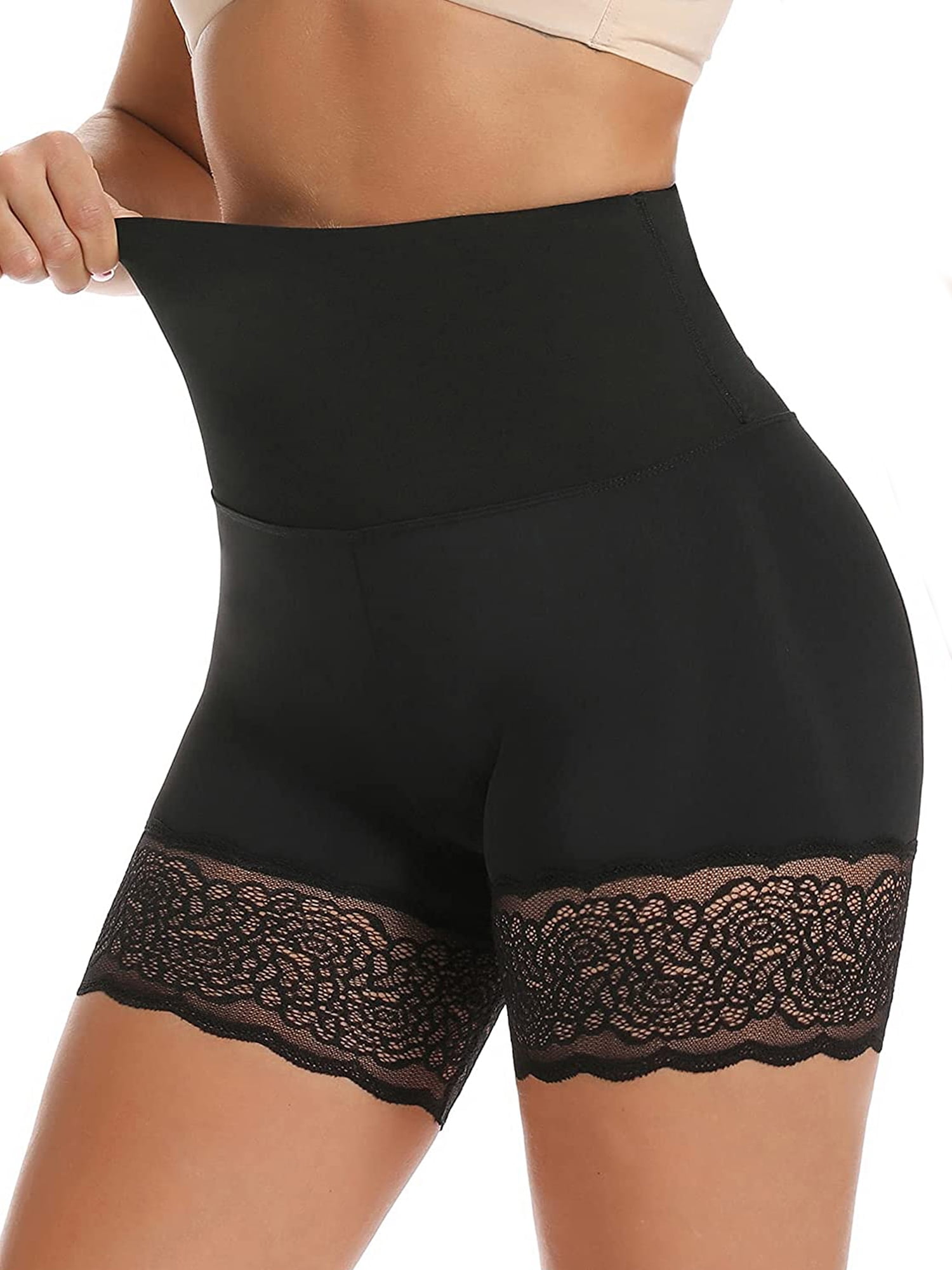 Finlin Women's High Waisted Tummy Control Lace Body Shaper Thigh Slimmer