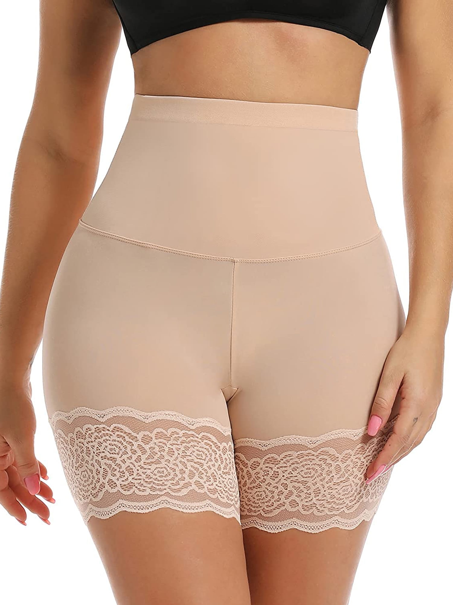 Wowen Seamless Shapewear Tummy Control Panty High Waist Lace Thigh