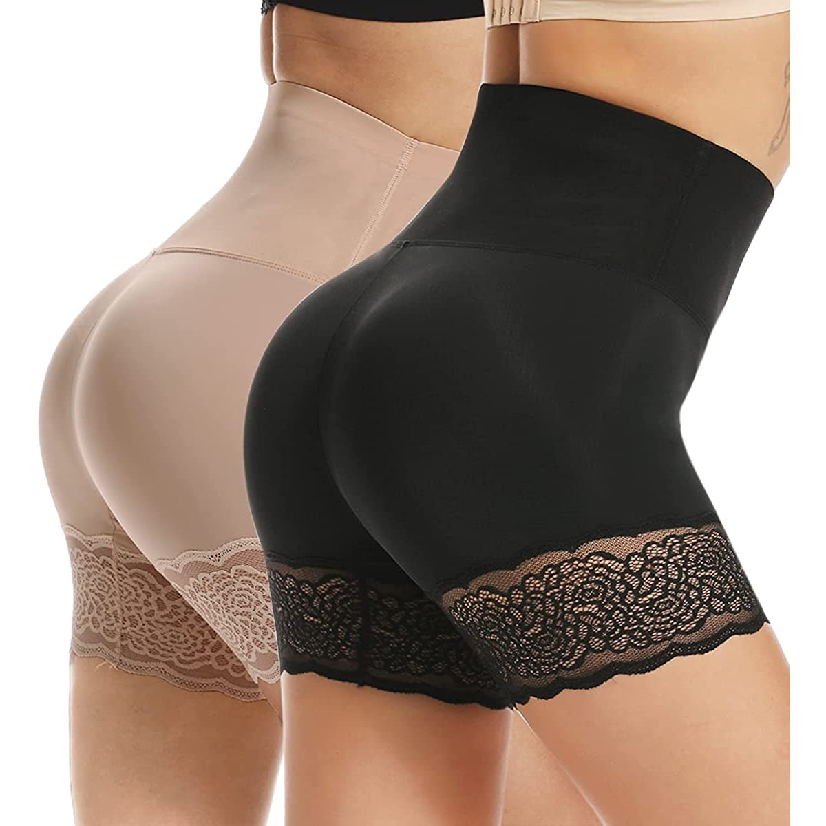 Xysaqa Women Butt Lifter Shapewear Seamless Breathable High Waist Double Tummy  Control Panty Waist Sheer Lace Body Shaper on Clearance 