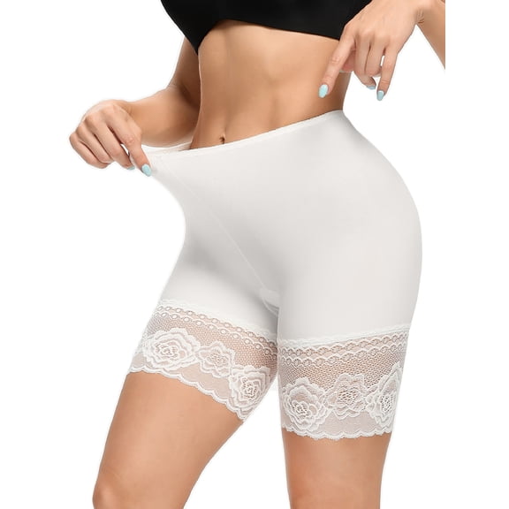 Wowens Slip Shorts for Under Dresses Lace Panty Anti Chafing Underwear Body Shaper Underwear Slimming Briefs
