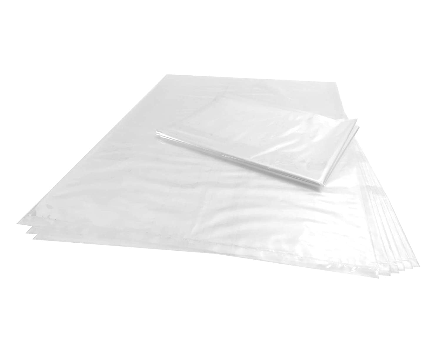 18 x 19-1/2 Poly Bag with Single Drawstring + 4 Bottom Gusset - Clear (2  mil)