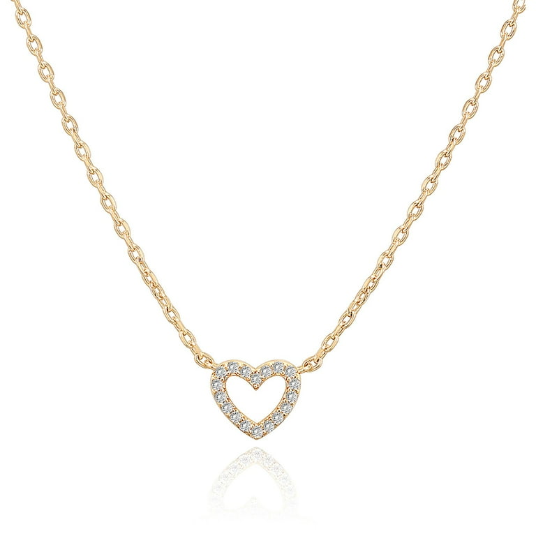 Gold heart clearance necklace walmart