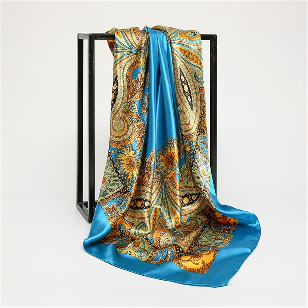 Wowkaka Womens Silk Elegant Large Head Soft Satin Square Scarf Shawl