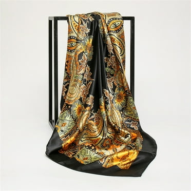 Wowkaka Silk Scarf Womens Elegant Large Head Scarves Soft Silk Feel Satin Square Scarf Shawl