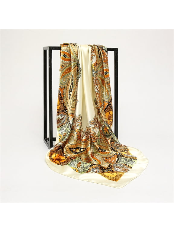 Silk Scarf Womens Elegant Large Head Scarves Soft Silk Feel Satin Square Scarf Shawl