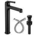 thumbnail image 1 of Wowkk Matte Black Bathroom Faucets 9.84" High Spout Tall Basin Faucet, Single Handle Bathroom Sink Faucet with Pop Up Drain and Faucet Supply Lines, 1 of 9