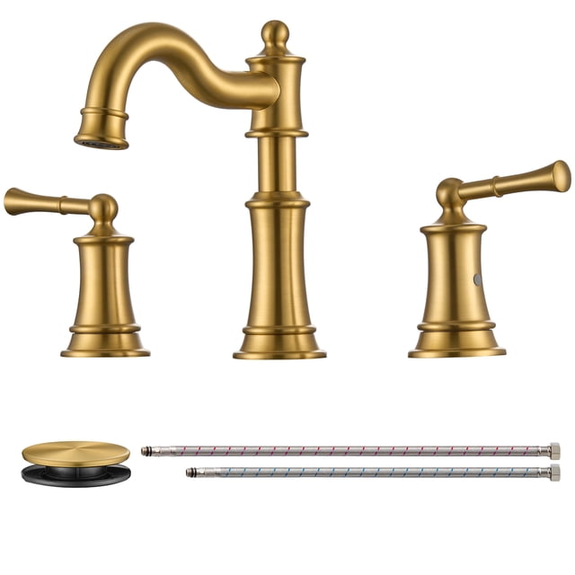 Wowkk Sanitary Ware 8 Inch Widespread Bathroom Sink Faucet, Brass ...