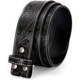 thumbnail image 1 of WowoHK Mens Replacement Belt no Buckle Belt Strap, Men's Leather Belt with Silver Snap On Belt Without Buckle 1 1/2 Wide, 1 of 9