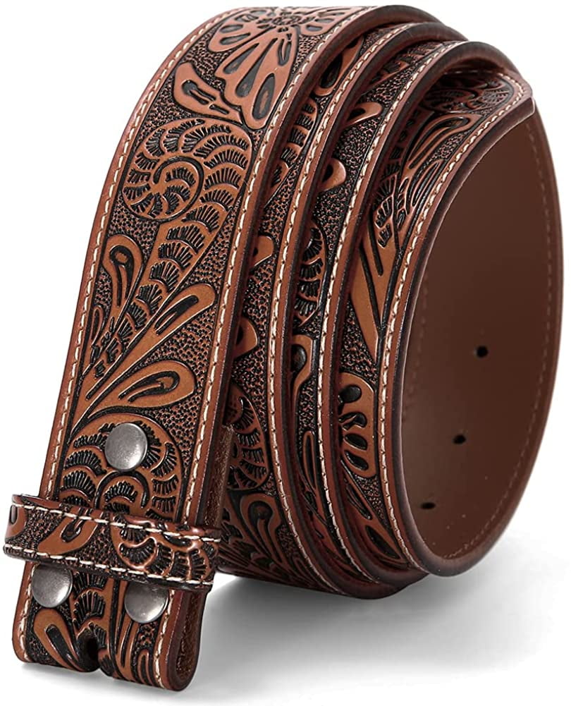 WowoHK Mens Replacement Belt no Buckle Belt Strap, Men's Leather Belt