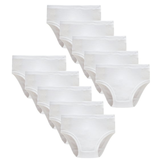Wowoo Place Little Girls Cotton Underwear White Panties 10-Pack,Size 4T