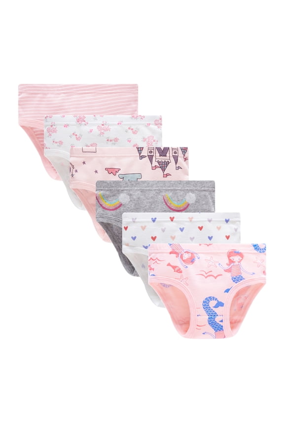 FamilyBlisst Little Girl 100% Cotton Panties Printed Underwear 6-Pack Size 5