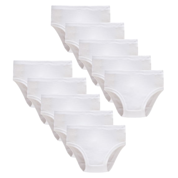 Wowoo Place Little Girls White 100% Cotton Panties, 10-Pack, Size 4T