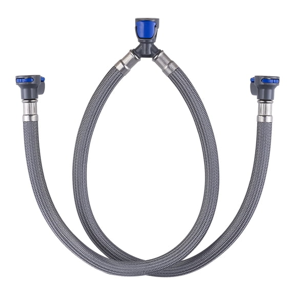 Wowow 0.43 in. x 0.43 in. inside diameter x 16 in. Quick Connect Hose Hot and Cold Supply Hoses for Bathroom Faucet