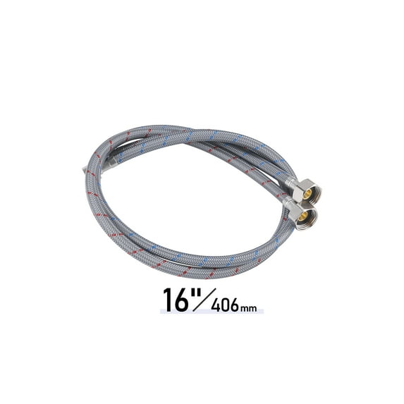 Wowow 16” Length Faucet Hose Connects Bathroom Kitchen Sink to Water Supply Braided Nylon Supply Line with 3/8" Female Compression Thread x 1/2" Comp 2Pcs (3 Pair)